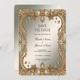 Guld Ornate Ram Spara datum Spara Datumet