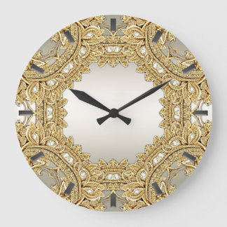 Guld Ornate Wall Clock Stor Klocka