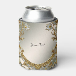 Guld Ornate White Blommigt Wedding Favor kan kyla