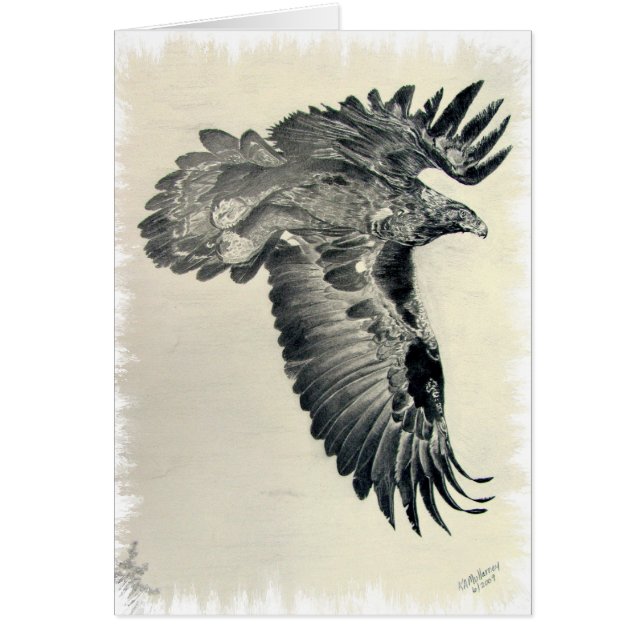 Guld- örnkort hälsningskort (Framsidan)