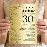 Guld Överraskning 30-årsdag Inbjudningar<br><div class="desc">Guld överraskning 30-års födelsedagsfest inbjudan. Glamourös feminin design med botaniska accenter och typsnittsmanus teckensnitt. Enkel blommig inbjudningskort perfekt för en stilfull kvinnlig överrasknings födelsedagsfirande. Kan anpassas till valfri ålder. Tryckta Zazzle-inbjudningar eller direkt nedladdningsbar digital mall.</div>