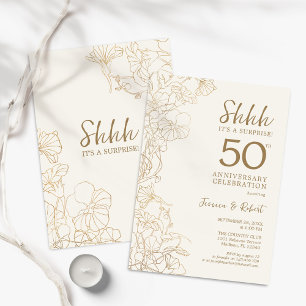 Guld Överraskning 50-årsjubileum Inbjudningar