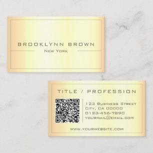 Guld-övertoning för snyggt Classy Light med QR-kod Visitkort