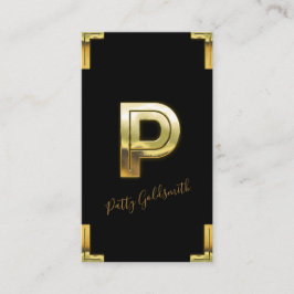 Guld P Initial och Gräns Affärskort Visitkort
