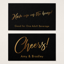 Guld på Biljett för svart handskriftsskript