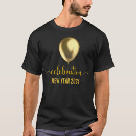 Guld på svart ballong Firande T Shirt