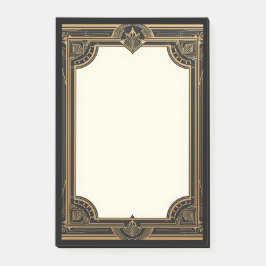 Guld på svart klassisk Art Deco Post-it Block