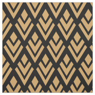 Guld på svart konst Deco Geometric Mönster Tyg