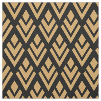 Guld på svart konst Deco Geometric Mönster Tyg