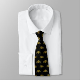 Guld på svart Lejon Unicorn Emblem Tuxedo Slips