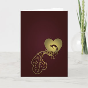 Guld- påfågelvalentin vid Graphita Helgkort