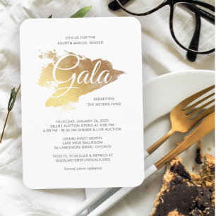 Guld Paint Modern Art Gala Inbjudningar