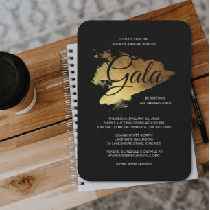 Guld Paint Modern Art Gala Inbjudningar