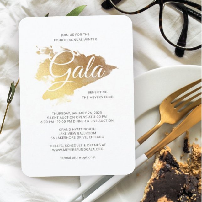Guld Paint Modern Art Gala Inbjudningar (Skapare uppladdad)