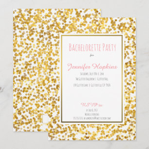 Guld Paint Polka dots Party-inbjudningar Inbjudningar