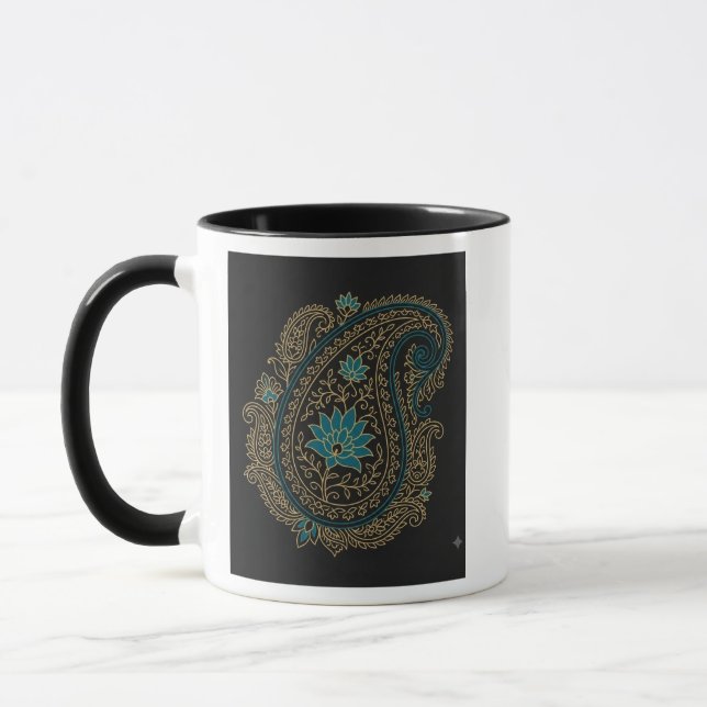 Guld Paisley Lotus Mugg (Vänster)