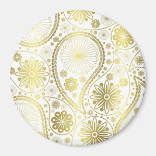 Guld paisley mönster magnet
