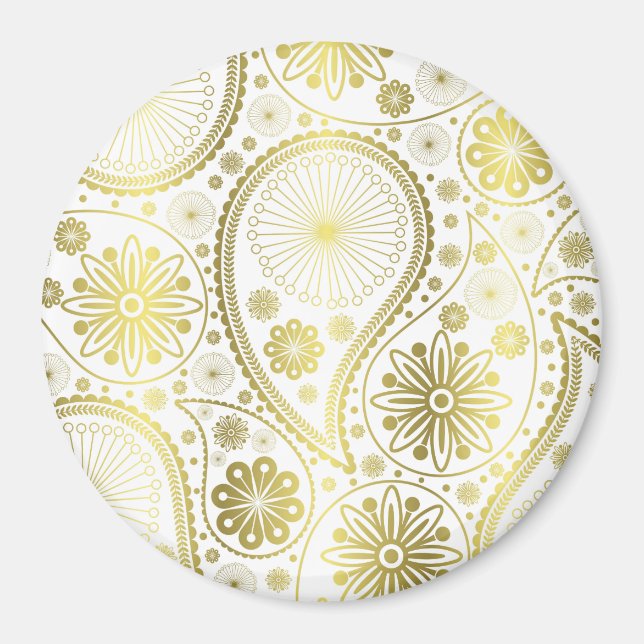 Guld paisley mönster magnet (Framsidan)