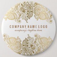 Guld Paisley Snöre Anpassningsbar White Background