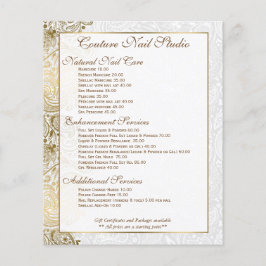Guld paisley Snöre White Background Flygblad