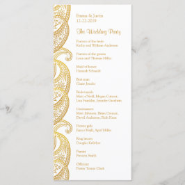 Guld Paisley Traditional Indian Bröllop Rackcard Program