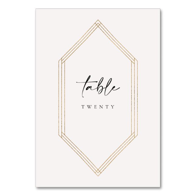 Guld Pampas-Bordsnummer-kort sittande Bröllop C100 Bordsnummer (Framsidan)