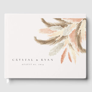 Guld Pampas Grass Bröllop Guest C100 Gästböcker