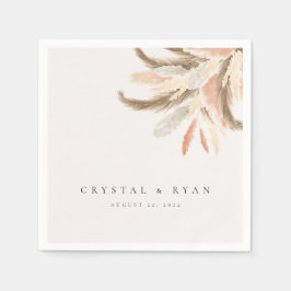 Guld Pampas Grass Bröllop Guest Papper C100 Pappersservett