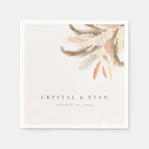 Guld Pampas Grass Bröllop Guest Papper C100 Pappersservett