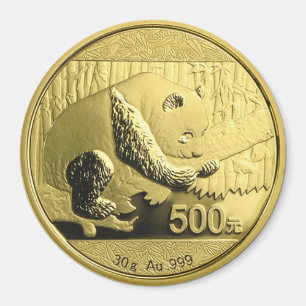 Guld Panda-mynt Magnet