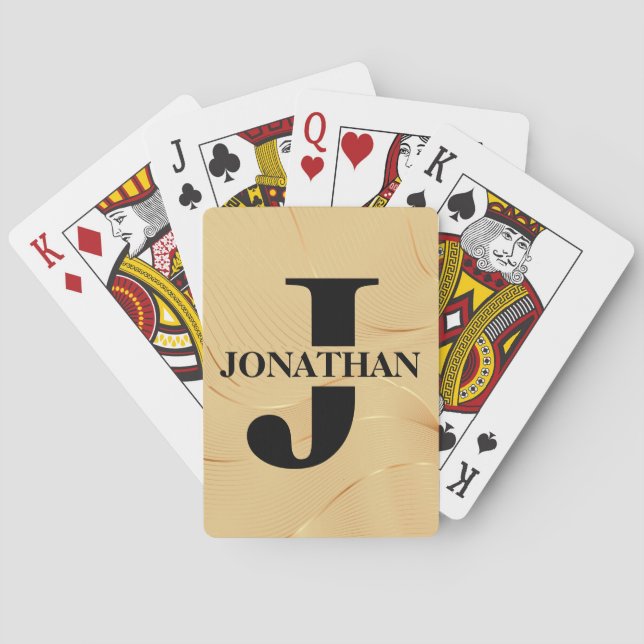 Guld Pappa Initial Namn Uppskattning Design Casinokort (Baksidan)