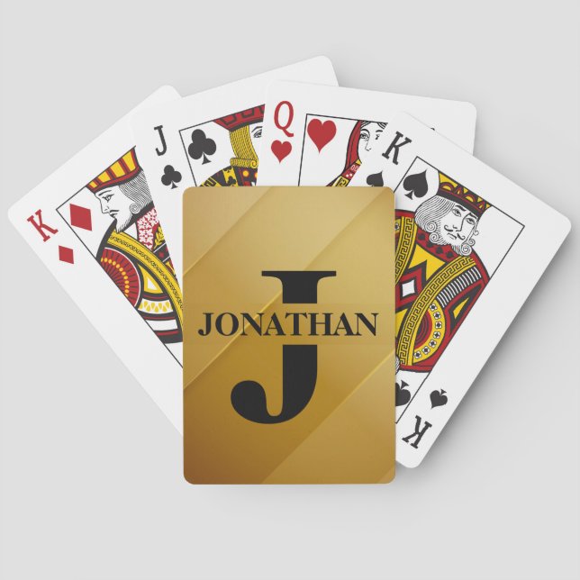 Guld Pappa Initial Namn Uppskattning Design Casinokort (Baksidan)
