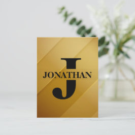 Guld Pappa Initial Namn Uppskattning Design Helg Vykort