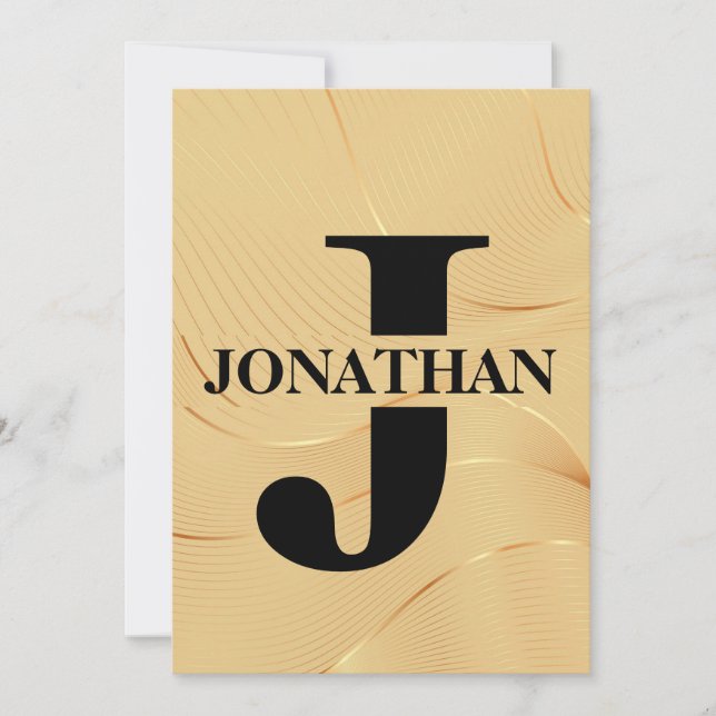 Guld Pappa Initial Namn Uppskattning Design Julkort (Framsida)