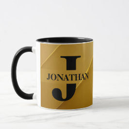Guld Pappa Initial Namn Uppskattning Design Mugg