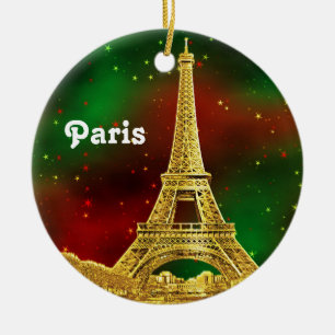 Guld Paris Siluett #2 Jul Stjärnig Julgransprydnad Keramik