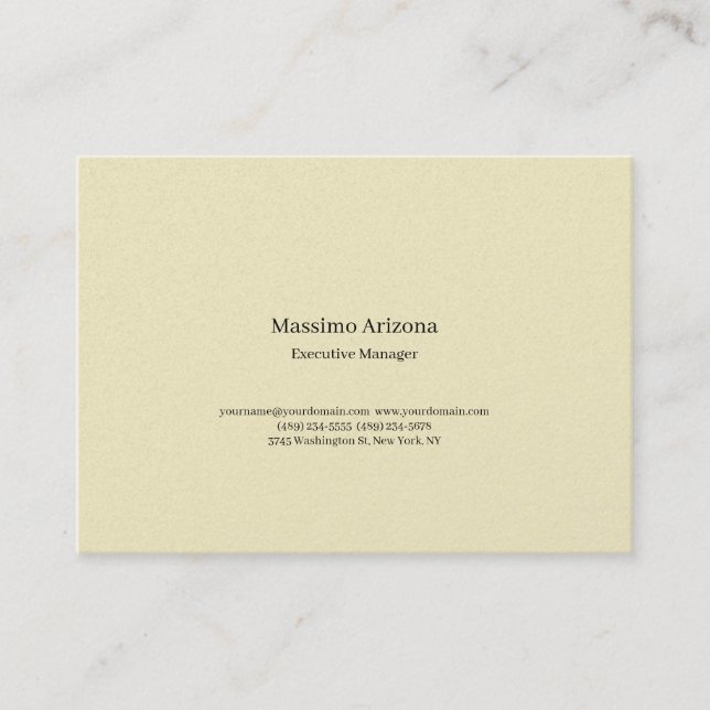 Guld Pärl Plain Professionell Modern Minimailst Visitkort (Framsida)