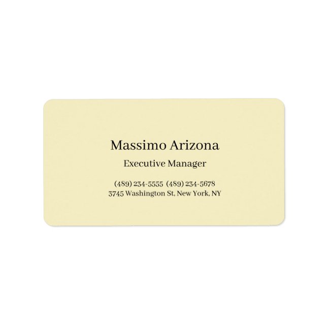 Guld Pärl Plain Professionell Modern Minimalistisk Adressetikett (Framsidan)