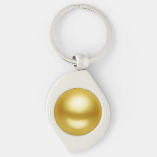 Guld Pärlan Swirl Silverfärgad Nyckelring