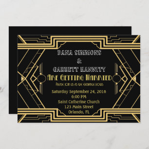 Guld Party Bröllop Suite Ceremony Party Inbjudningar