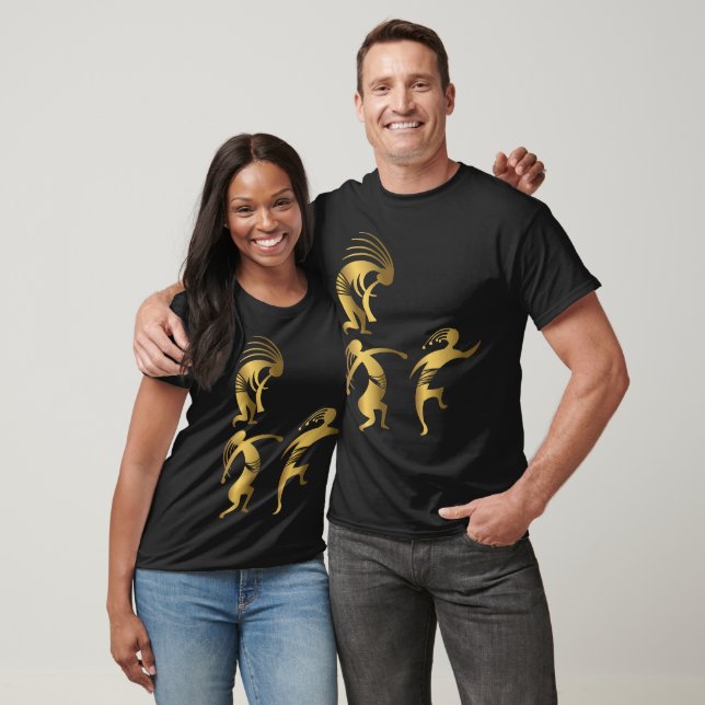 Guld Party Dancing Kokopellis T Shirt (Unisex)