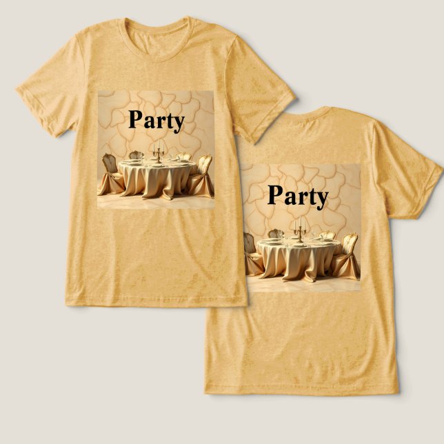 Guld Party Design Party T-Shirt (Design fram och bak)