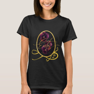 Guld påskägg med elegant lila iris t shirt