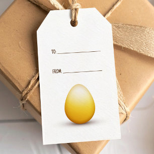 Guld påskägg presentetikett