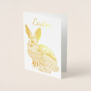 Guld Påskhare Card Folierat Kort