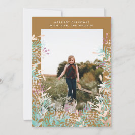 Guld Pastel Berries julfotoport för Helgdag Julkort