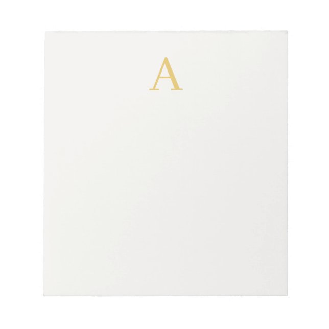 Guld & Pastellfärg Monogram Professionell Initial  Anteckningsblock (Framsida)