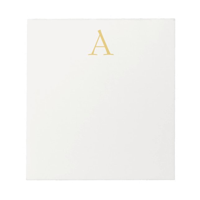 Guld & Pastellfärg Monogram Professionell Initial  Anteckningsblock (Framsida)