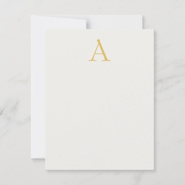 Guld & Pastellfärg Monogram Professionell Initial  Anteckningskort (Framsida)