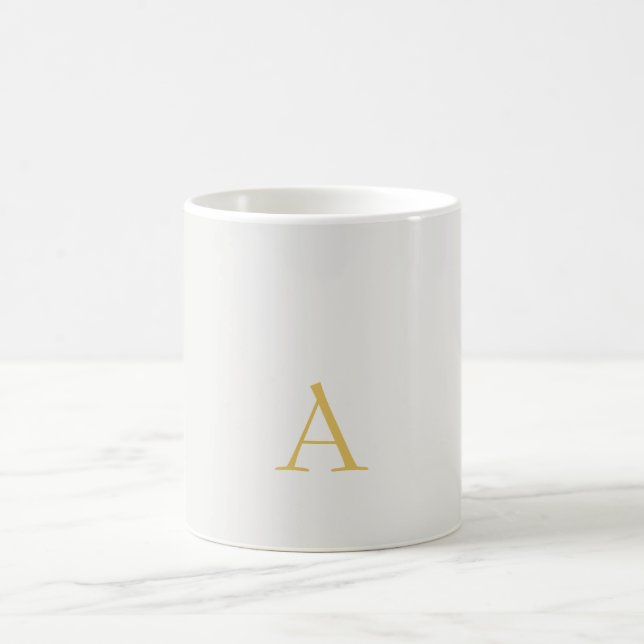 Guld & Pastellfärg Monogram Professionell Initial  Kaffemugg (Center)